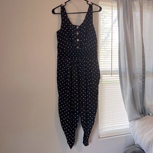 VINTAGE | En Focus black and white polka-dot jumpsuit